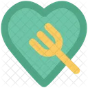 Heart Fork Sign Icon