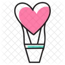 Heart Air Balloon Adventure Air Transport Icon
