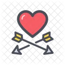 Heart And Arrow Valentine Romantic Icon
