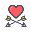 Heart And Arrow Valentine Romantic Icon