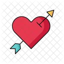 Heart and arrow line outline  Icon