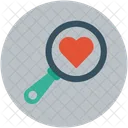 Heart And Magnifier Icon