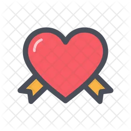 Heart And Ribbon  Icon