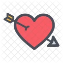 Heart Arrow Valentines Day Arrow Icon