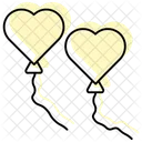 Heart Balloon Color Shadow Thinline Icon Icon