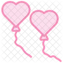 Heart Balloon Duotone Line Icon Icon