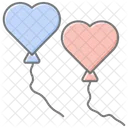 Heart Balloon Lineal Color Icon Icon