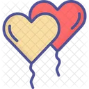 Heart Balloon Couple Kites Flying Icon