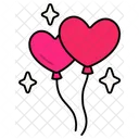 Heart Balloon Two Love Valentine Icon