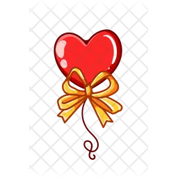 Heart balloon with ribbon  Icon