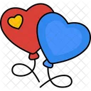 Heart Balloons Celebration Love Icon