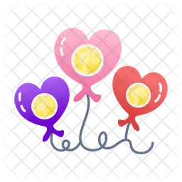 Heart balloons  Icon