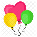 Heart Balloons Helium Balloon Party Decor Icon