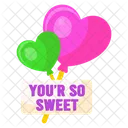 Heart Balloons Helium Balloons Party Decor Icon