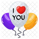 Heart Balloons Valentines Day Icon