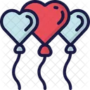 Heart Balloons In Love February Icon