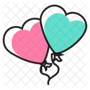 Heart Balloons Valentine Day Balloon Decorative Balloon Icon