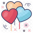 Heart Balloons Decorative Balloons Bunch Of Balloons Icon