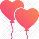 Heart Balloons Party Decoration Valentine Balloons Icon