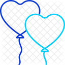 Heart Balloons Party Decoration Valentine Balloons Icon