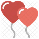 Heart Balloons Celebration Decoration Icon