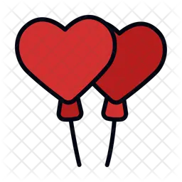 Heart balloons  Icon