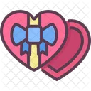 Heart Box Valentines Day Gift Box Icon