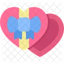Heart Box Valentines Day Gift Box Icon