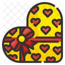Heart Box Shape Ribbon Icon