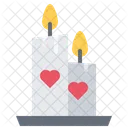 Heart Candle Heart Valentines Day Icon