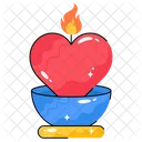 Candle Heart Day Icon