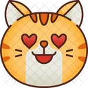 Heart Eyes Emoticon Cat Icon