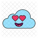 Heart Eyes Loving Expression Cloud Emoji Icon