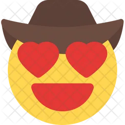 Heart Eyes Cowboy Emoji Icon
