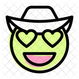 Heart Eyes Cowboy Emoji Icon