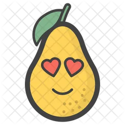Heart Eyes Pear Emoji Icon