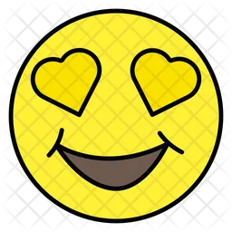 Heart Eyes Smiley Emoji Icon
