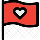 Heart Flag Flagpole Love Flag Icon