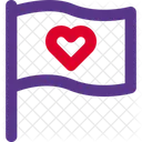 Heart Flag Flagpole Love Flag Icon