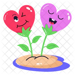 Heart Flowers  Icon