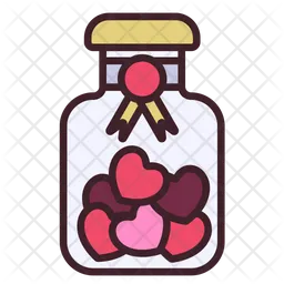 Heart Glass Jar  Icon