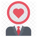 Heart Head Man Valentine Chat Icon