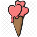 Heart Ice Cream Cone Ice Cream Icon