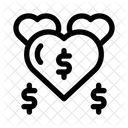 Heart Dollar Donation Icon