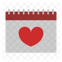 Calendario Cuore Calendar Heart Schedule Icon