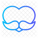 Heart Love Mustache Icon