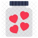 Heart Jar Affection Love Icon