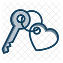 Heart Key Keychain Vintage Key Icon