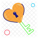 Love Key Heart Key Heart Lock Icon