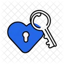 Heart Key Love Access Icon